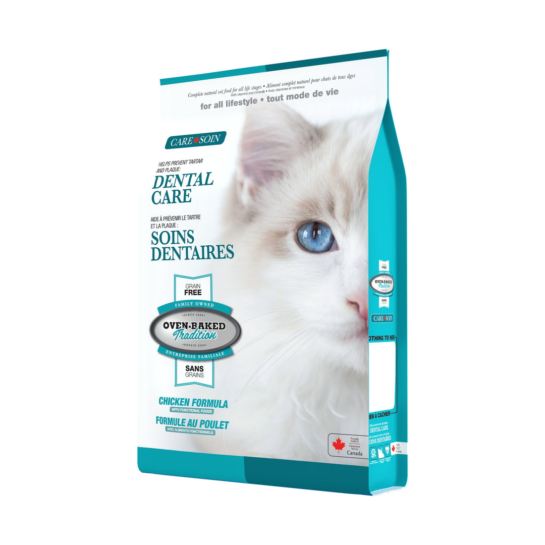 Oven Baked Tradition CARE gato adulto dental care empaque lateral izquierdo