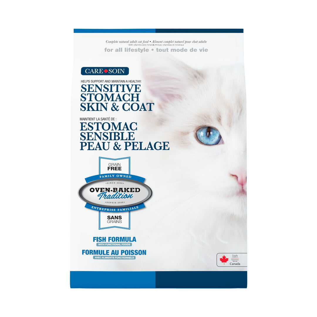 Oven Baked Tradition CARE gato adulto sensitive stomach 4.54 Kg empaque frontal