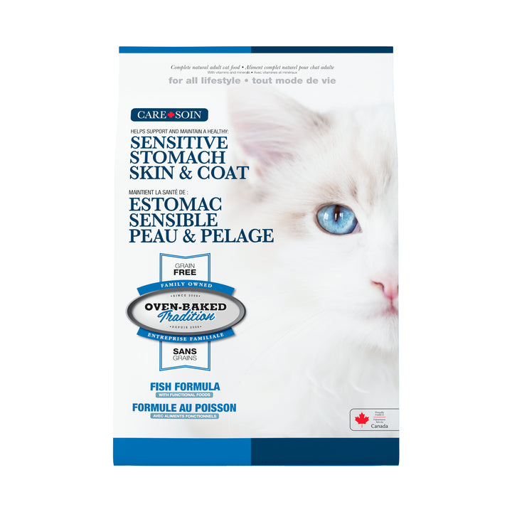 Oven Baked Tradition CARE gato adulto sensitive stomach 4.54 Kg empaque frontal