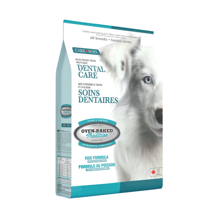 Oven Baked Tradition CARE perro adulto dental care empaque lateral izquierdo