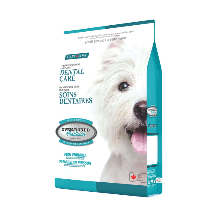 Oven Baked Tradition CARE perro adulto dental care empaque lateral izquierdo