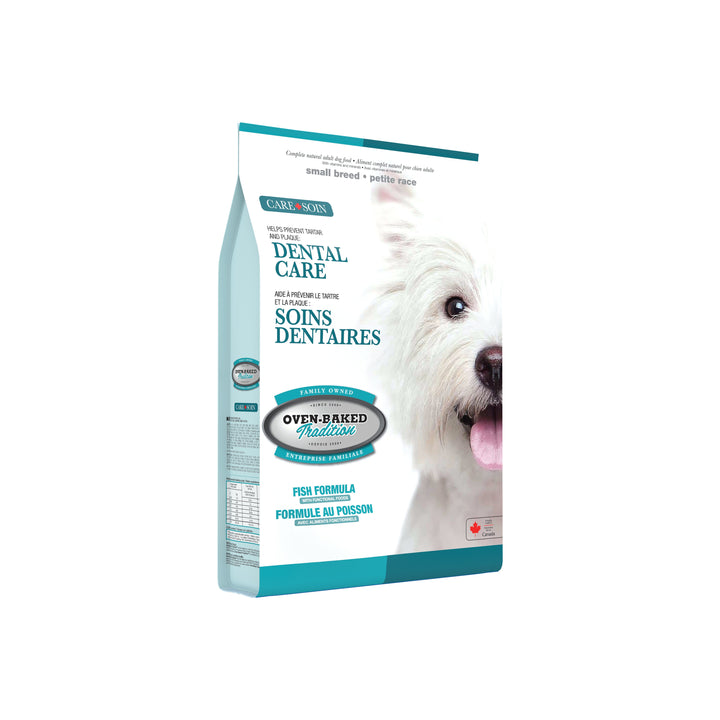 Oven Baked Tradition CARE perro adulto dental care empaque lateral izquierdo