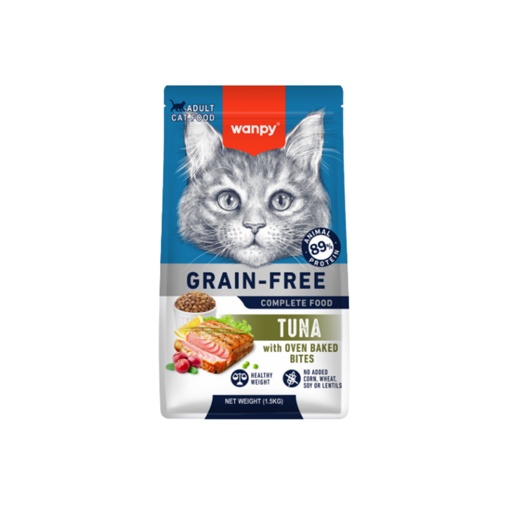 Wanpy gato adulto grain free atún 1.5 Kg empaque frontal