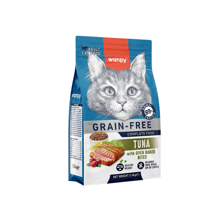 Wanpy gato grain free atún empaque lateral