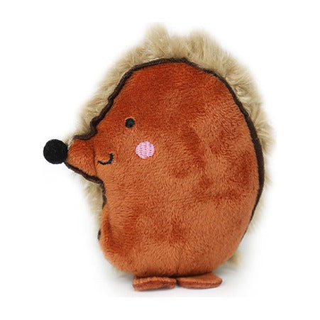 BRNX Maxi Toy juguete de peluche para gatos con forma de un erizo café con el lomo crema, vista 2