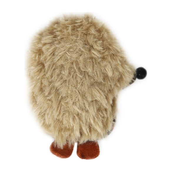 BRNX Maxi Toy juguete de peluche para gatos con forma de un erizo café con el lomo crema, vista 3