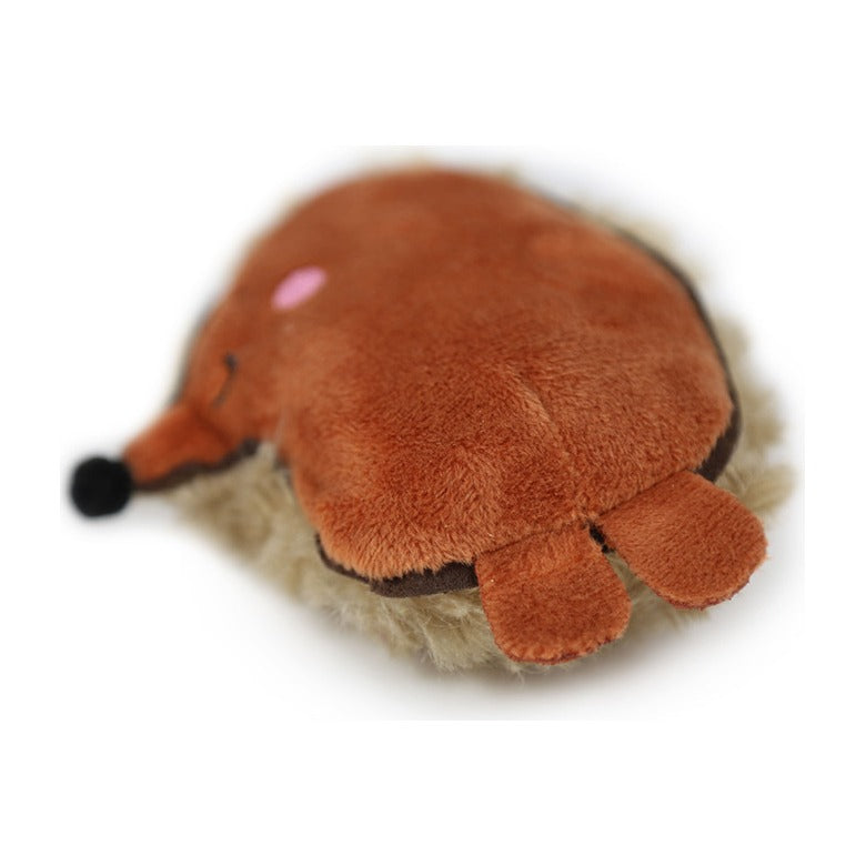 BRNX Maxi Toy juguete de peluche para gatos con forma de un erizo café con el lomo crema, vista 4