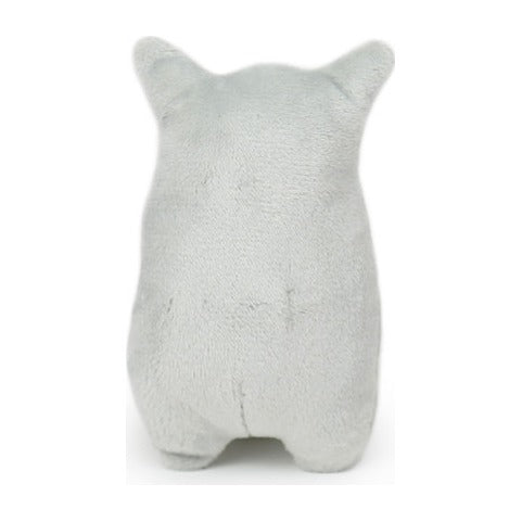 BRNX Maxi Toy juguete de peluche para gatos con forma de un gato gris con orejas celestes, vista 3