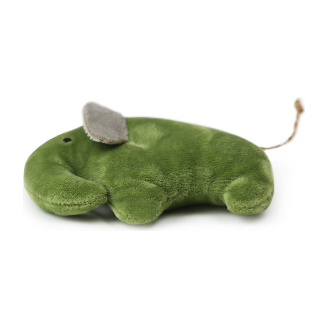 BRNX Maxi Toy juguete de peluche para gatos con forma de un elefante verde oliva, vista 2