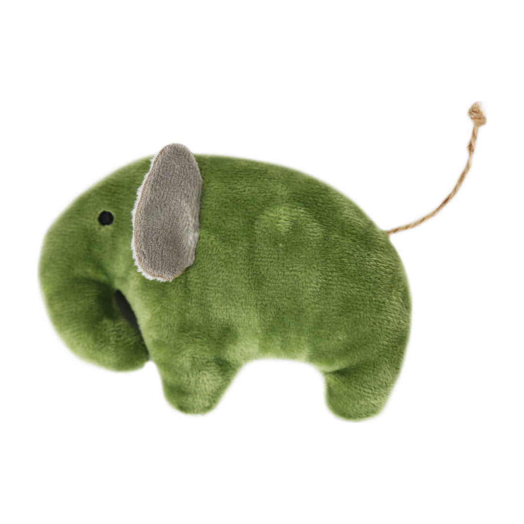 BRNX Maxi Toy juguete de peluche para gatos con forma de un elefante verde oliva, vista 4