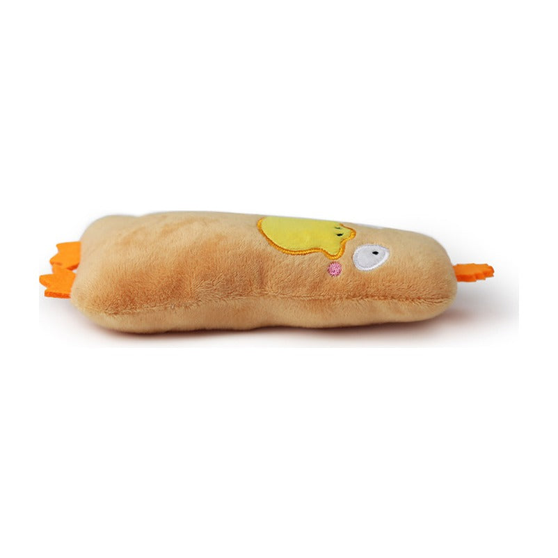 BRNX Maxi Toy juguete de peluche para gatos con forma de un pato color durazno con pico amarillo, vista 4