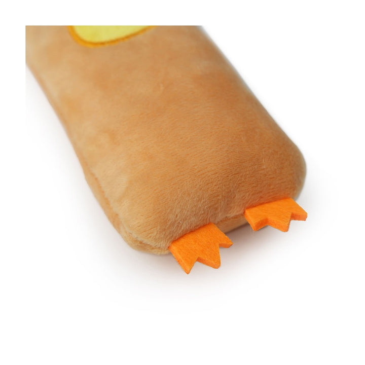 BRNX Maxi Toy juguete de peluche para gatos con forma de un pato color durazno con pico amarillo, vista 6