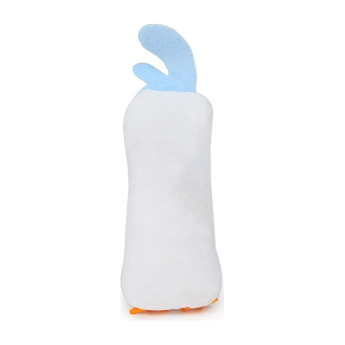 BRNX Maxi Toy juguete de peluche para gatos con forma de un pollo blanco con cresta celeste, vista 2