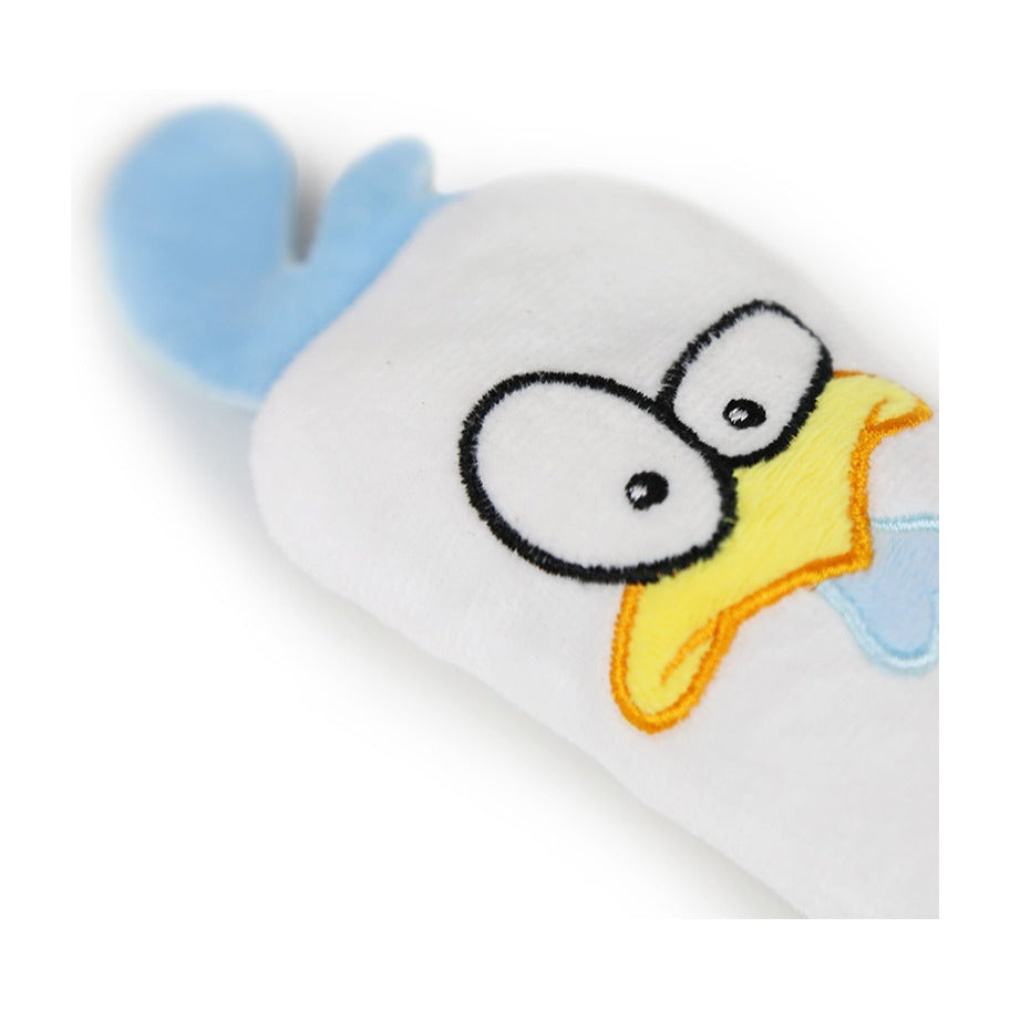 BRNX Maxi Toy juguete de peluche para gatos con forma de un pollo blanco con cresta celeste, vista 5