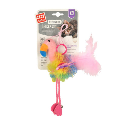 Gigwi Finger Teaser Bird con Catnip y Cascabel