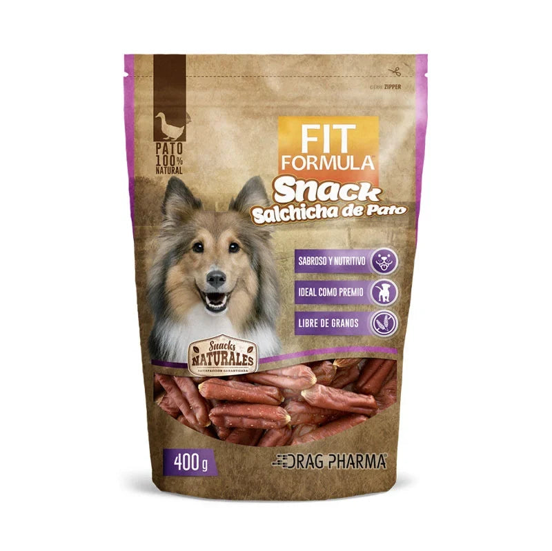 Fit Formula snack natural salchicha de pato, envase de 400 g