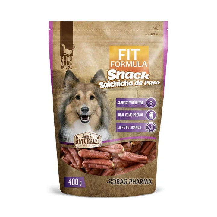 Fit Formula snack natural salchicha de pato, envase de 400 g