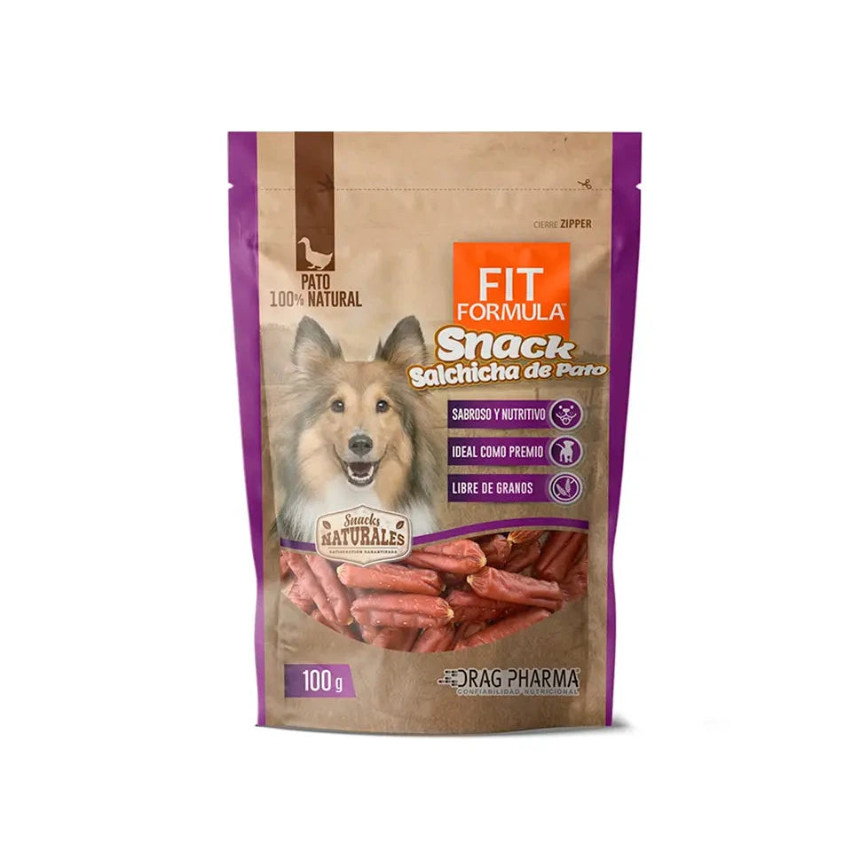 Fit Formula snack natural salchicha de pato, envase de 100 g