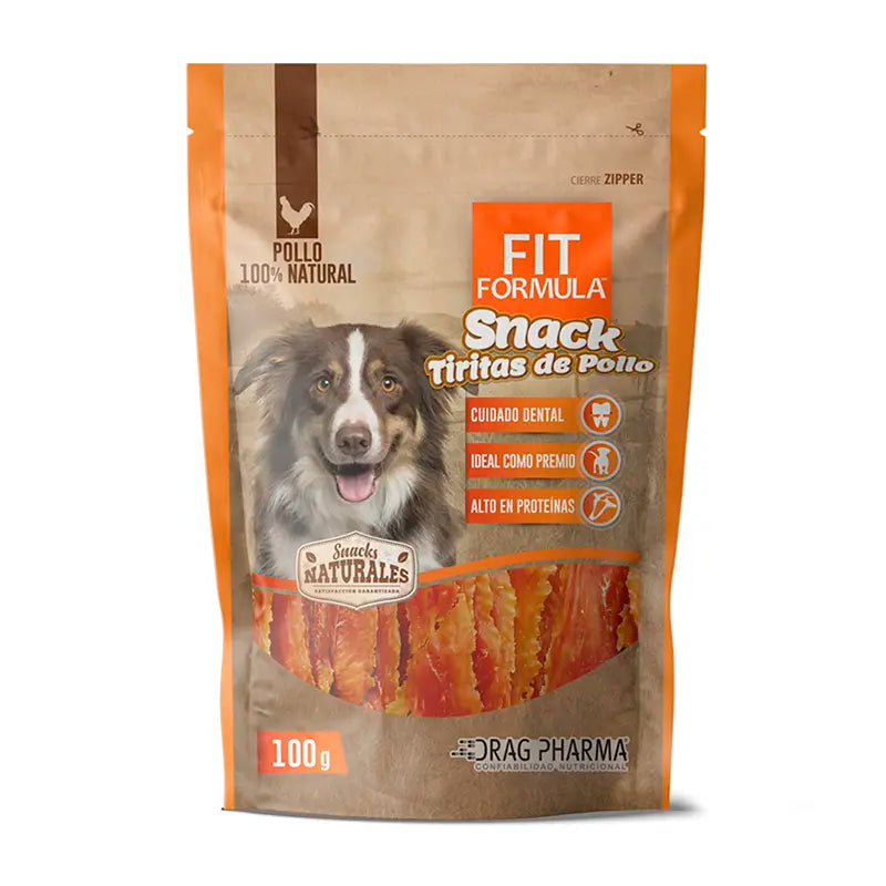 Fit Formula snack natural tirita de pollo, envase de 100 g