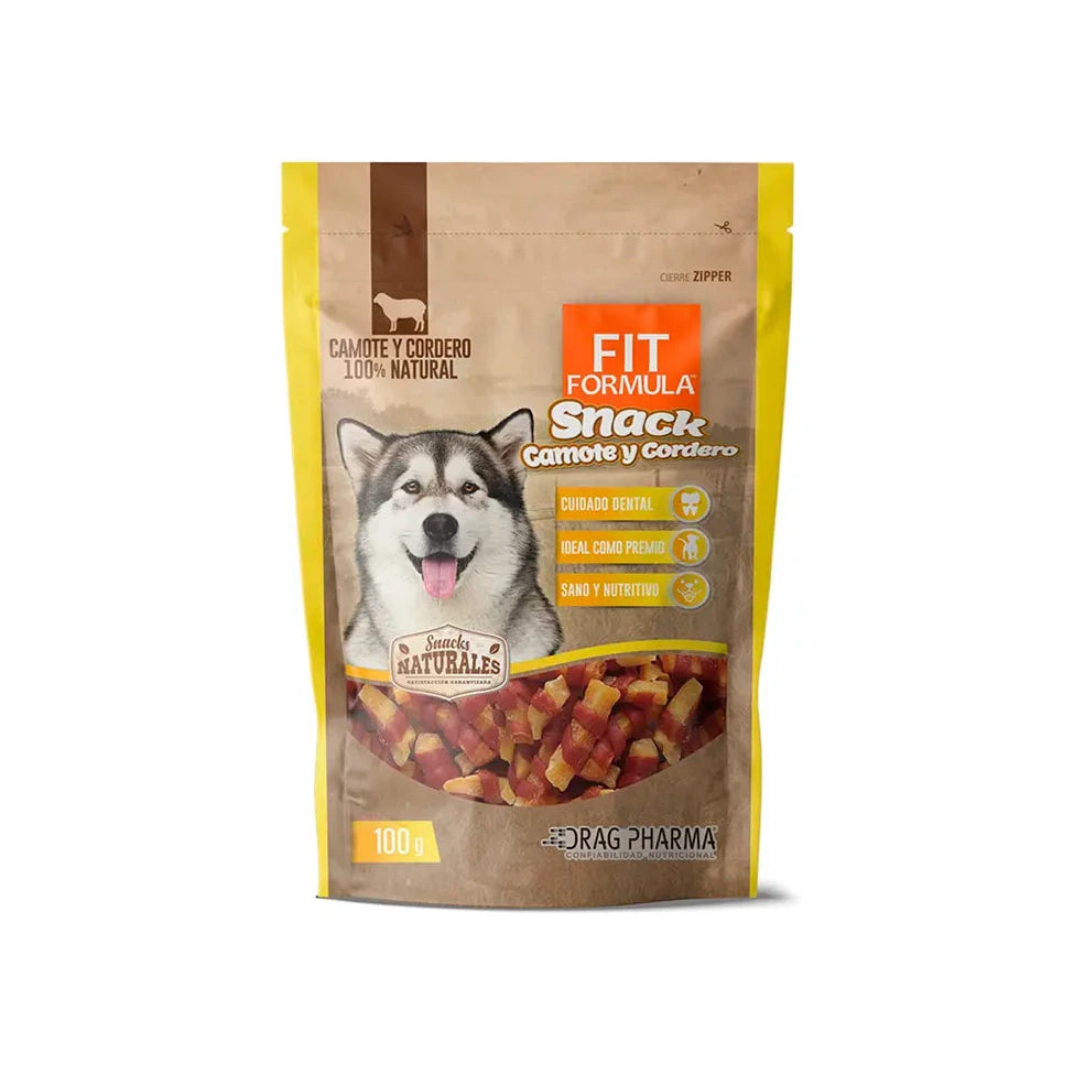 Fit Formula snack natural camote y cordero, envase de 100 g