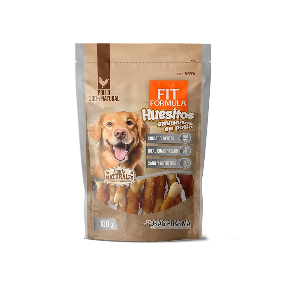 Fit Formula snack natural huesitos envueltos en pollo, envase de 100 g