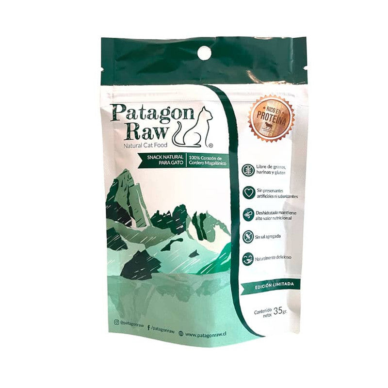 Patagon Raw corazón de cordero, envase de 35 g para gatos