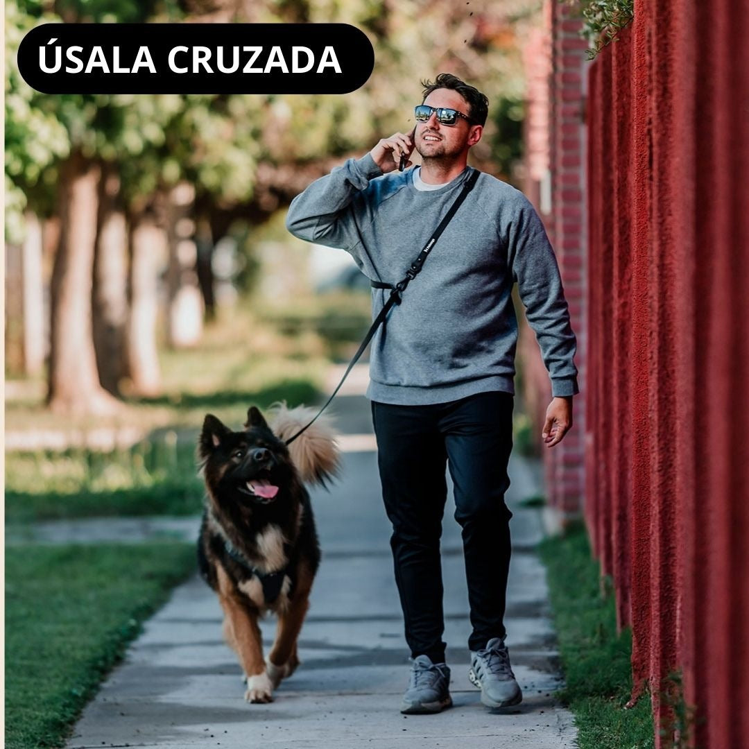 Pet Lounge Correa Perro Manos Libres Multiuso 5 en 1 Negra