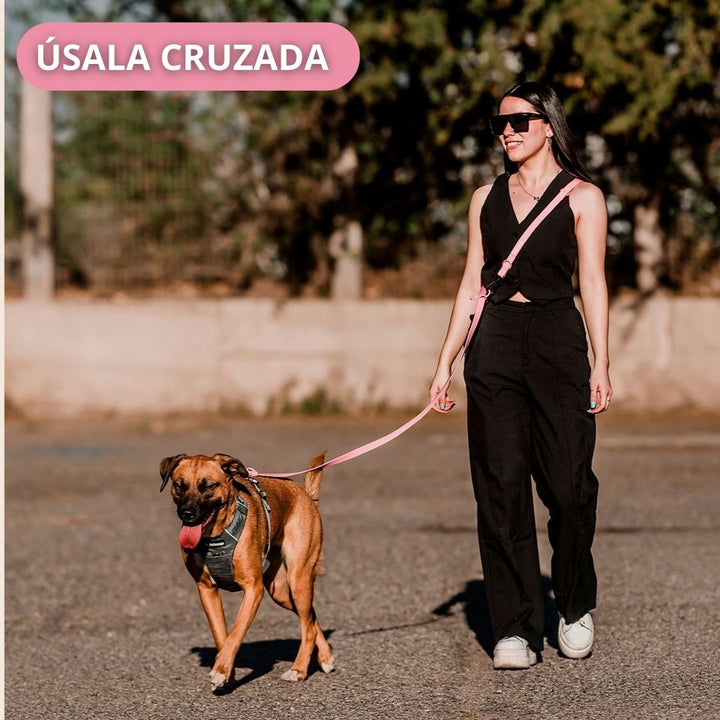 Pet Lounge Correa Perro Manos Libres Multiuso 5 en 1 Rosada