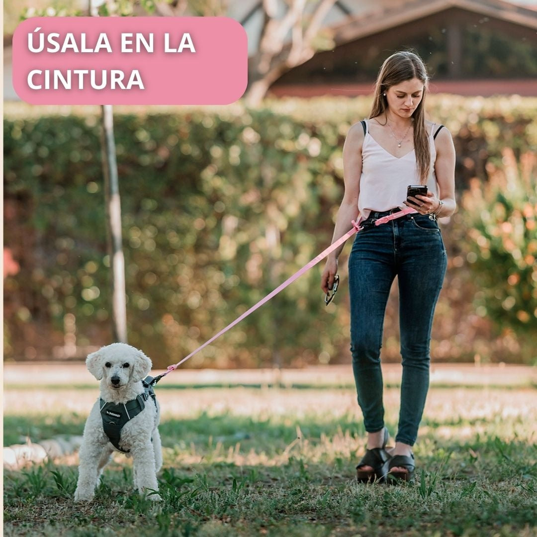 Pet Lounge Correa Perro Manos Libres Multiuso 5 en 1 Rosada