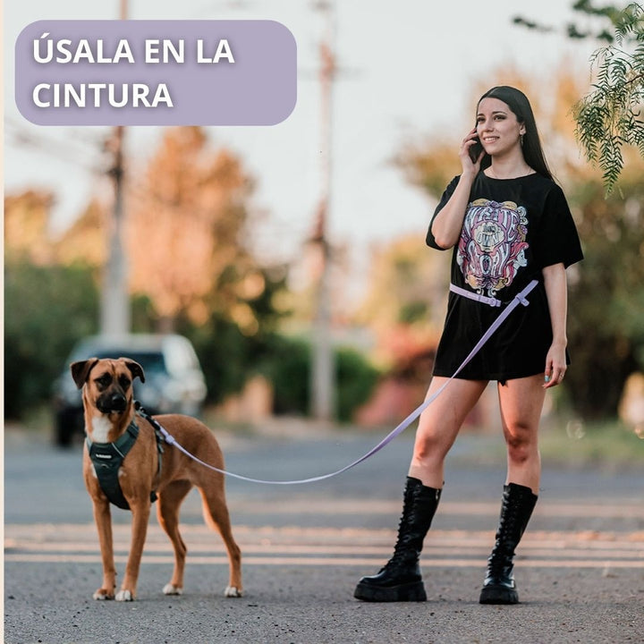 Pet Lounge Correa Perro Manos Libres Multiuso 5 en 1 Lila