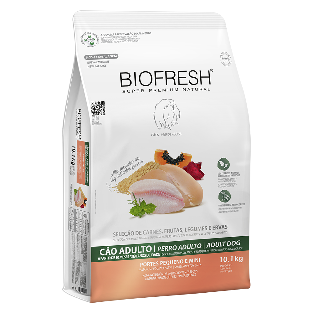 Biofresh perro adulto razas pequeñas y mini 10.1 kg alimento seco, empaque en perspectiva