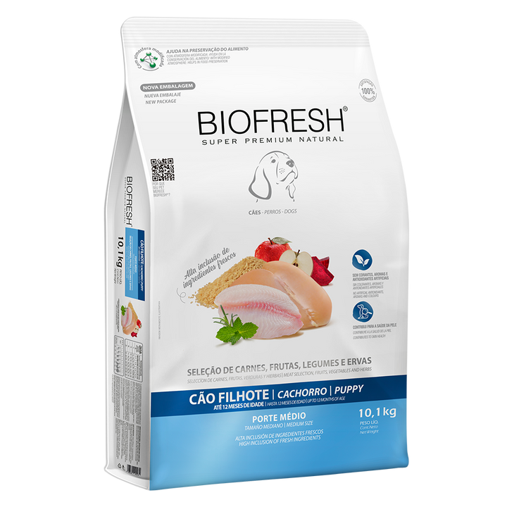 Biofresh perro cachorro razas medianas 10.1 kg alimento seco, empaque en perspectiva