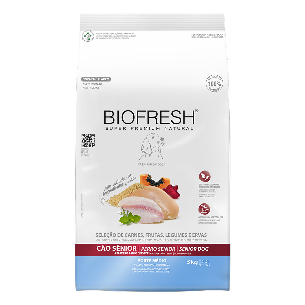 Biofresh perro senior razas medianas 3 kg alimento seco vista frontal