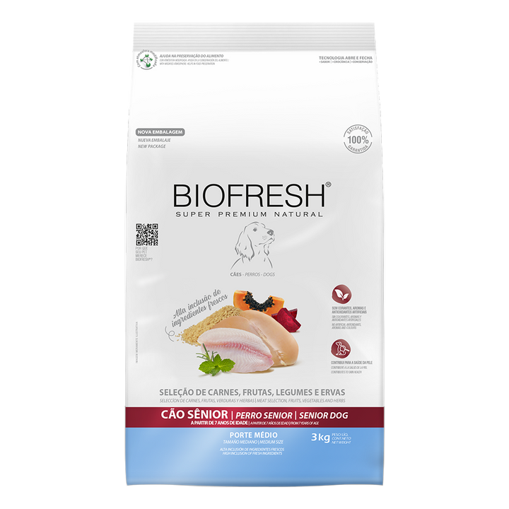 Biofresh perro senior razas medianas 3 kg alimento seco vista frontal