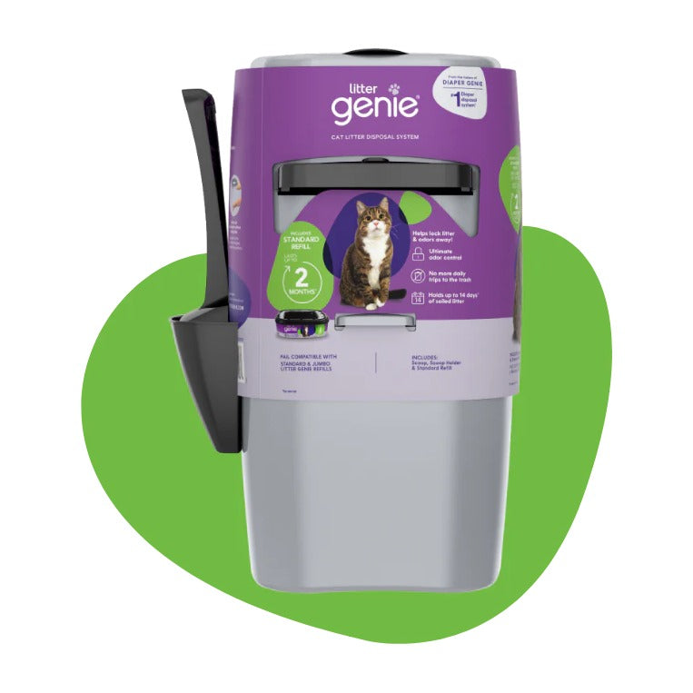 Litter Genie Pail Design Plus basurero sanitario para arena de gato vista frontal