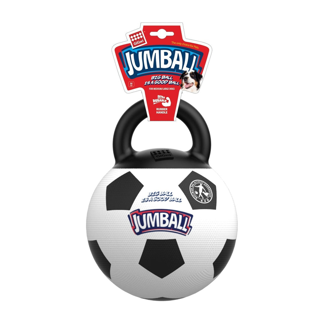 Gigwi Jumball pelota de fútbol con mango para perros
