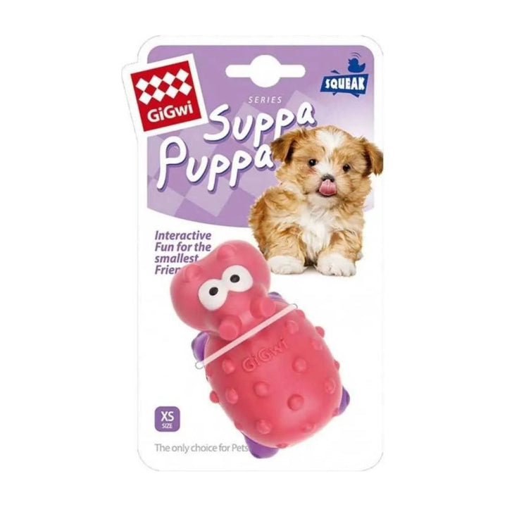 Gigwi Suppa Puppa hipopótamo juguete para cachorros vista frontal
