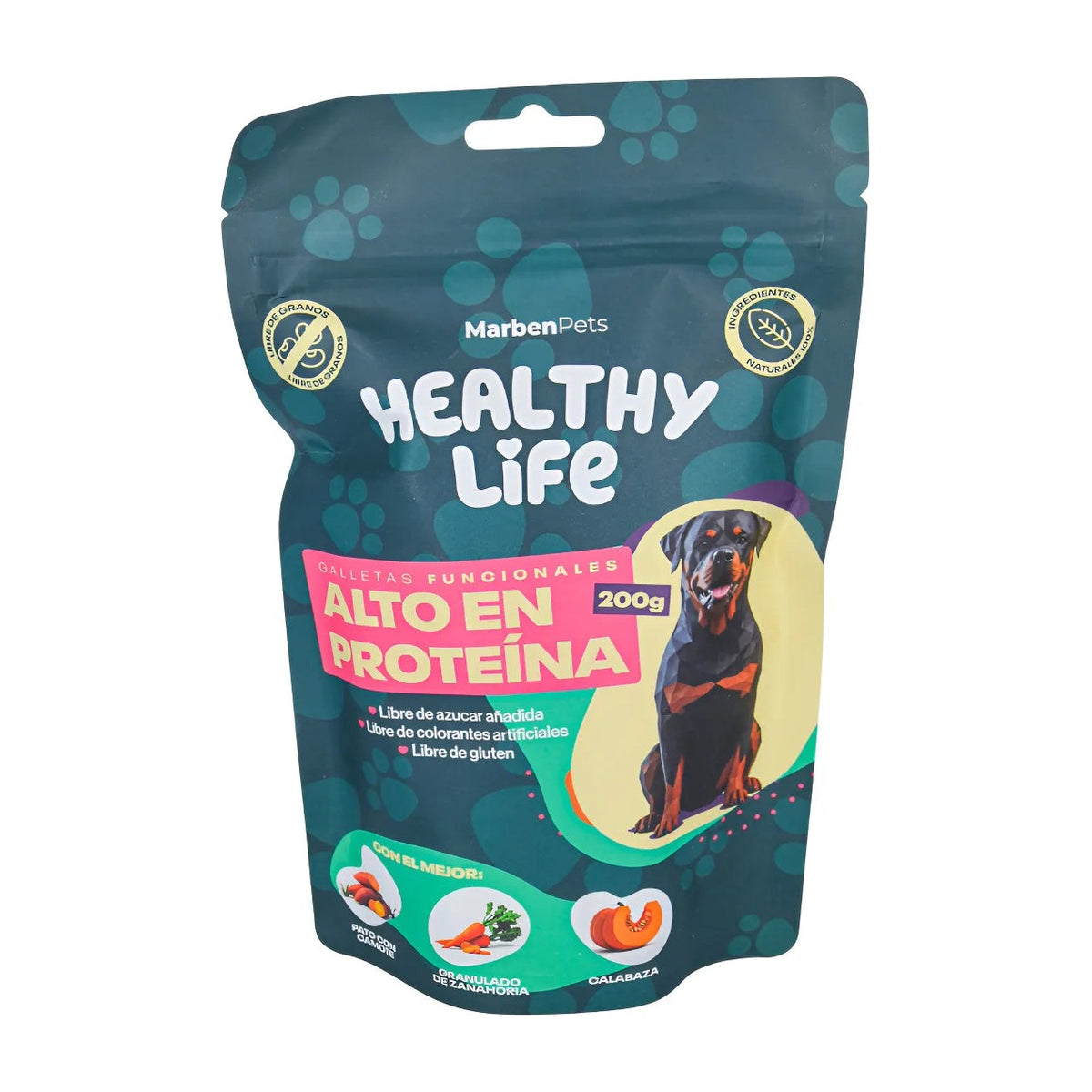 Marbenpets Healthy Life galletas alto en proteína para perros 200 g empaque