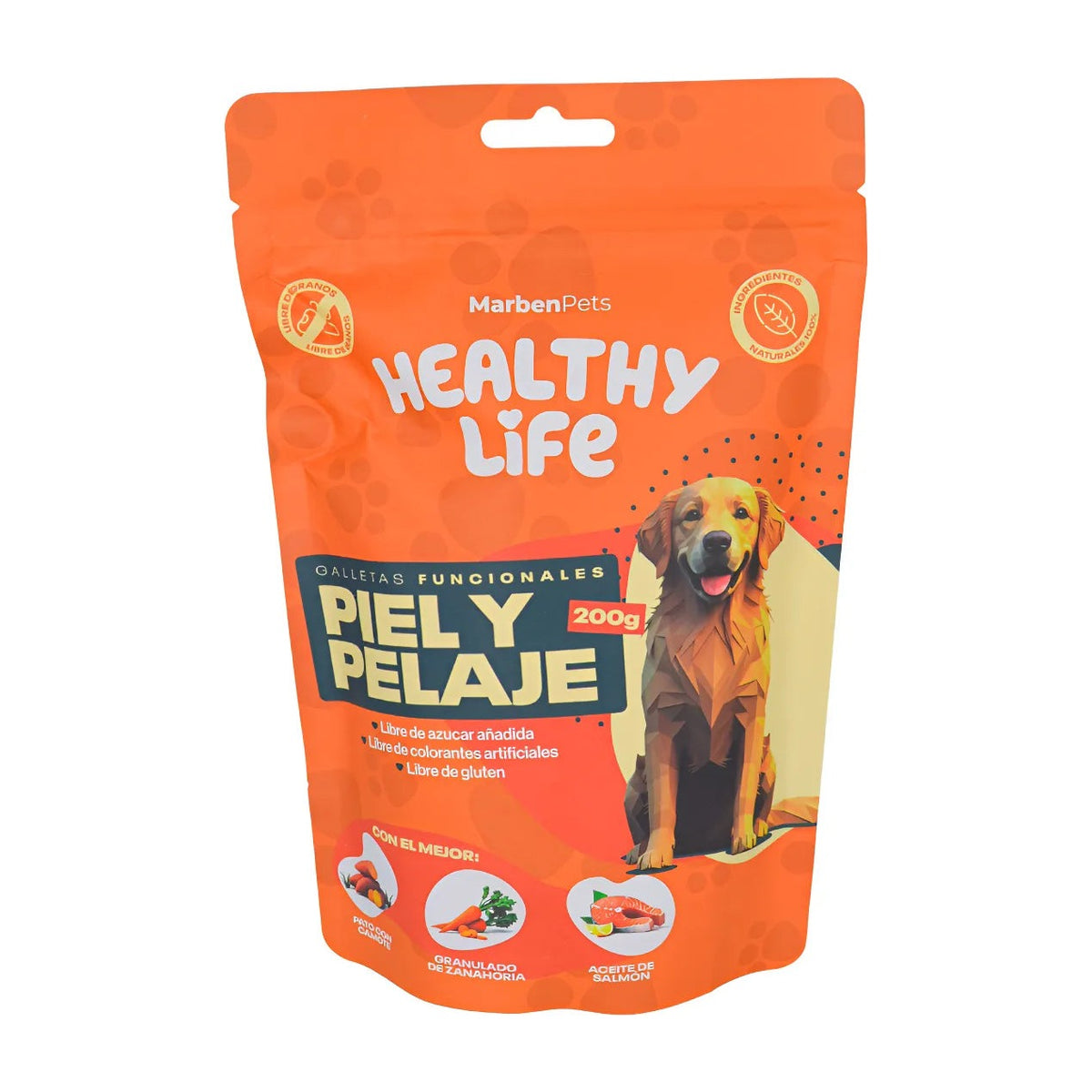 Marbenpets Healthy Life galletas piel y pelaje para perros 200 g empaque