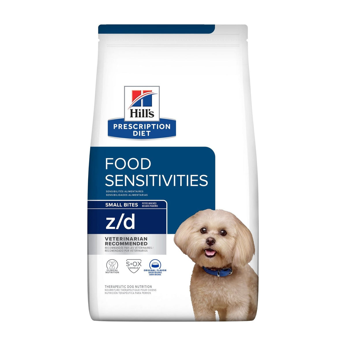 Hill's Prescription Diet perro z/d Small Bites 1.5 Kg alimento hipoalergénico empaque