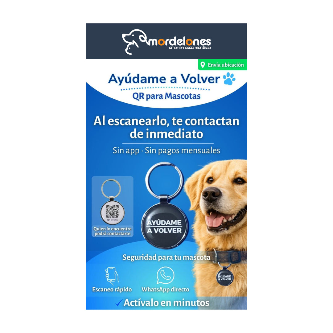 Ayúdame a Volver, identificador con código QR para mascotas