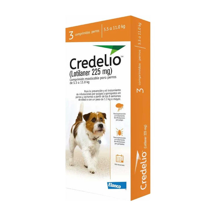 Credelio antiparasitario perros 5.5 a 11 kg 3 comprimidos empaque