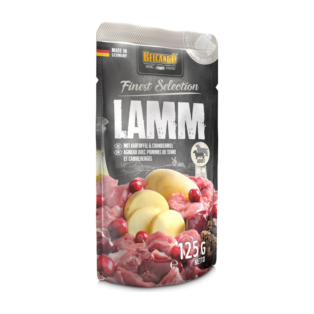 Belcando Finest Selection cordero y patatas con arándano pouch 125 grs alimento húmedo perro