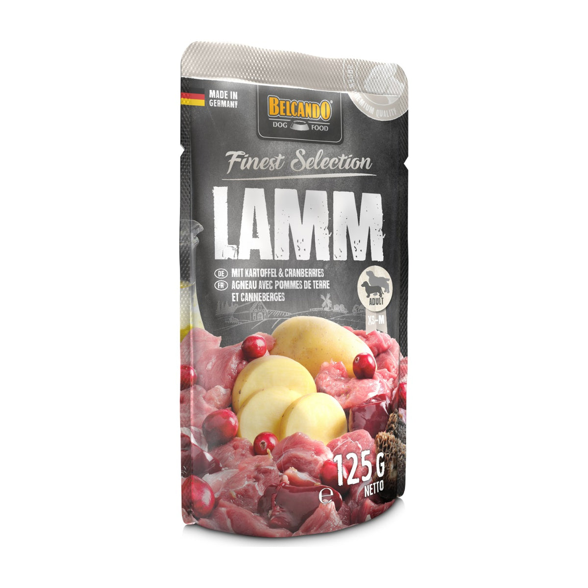 Belcando Finest Selection cordero y patatas con arándano pouch 125 grs alimento húmedo perro