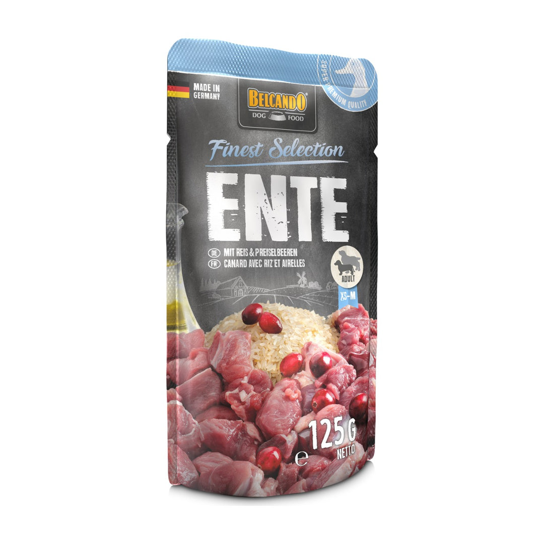 Belcando Finest Selection pato con arroz y arándano pouch 125 grs alimento húmedo perro
