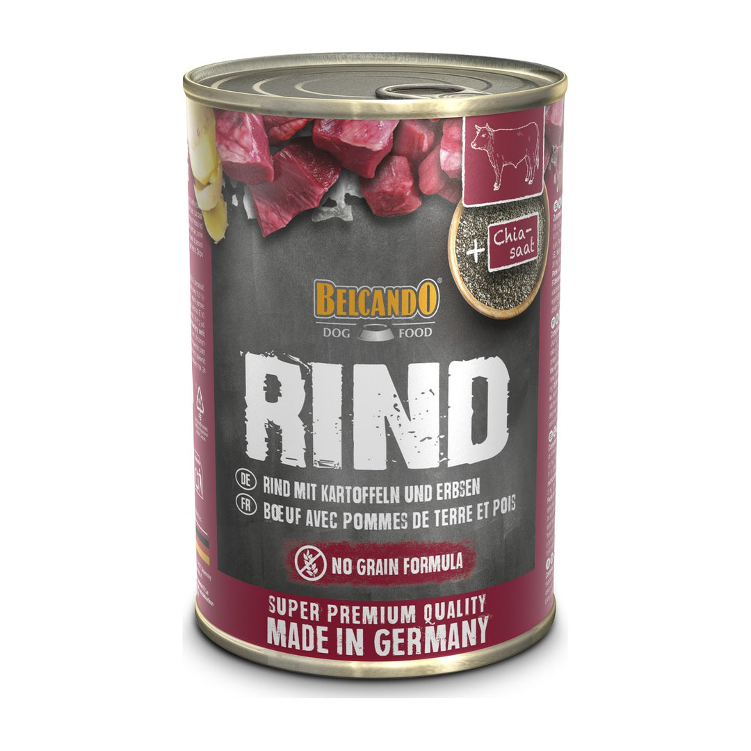 Belcando Rind ternera con patatas y guisantes, lata de 400 g