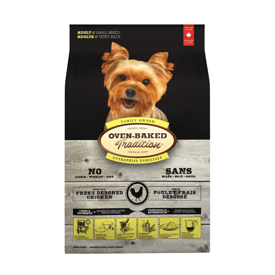 Oven Baked Tradition perro adulto razas pequeñas pollo 5.67 kg saco vista frontal