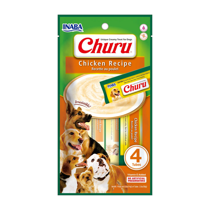 Churu snack líquido sabor pollo para perros 4 tubos 14 grs vista frontal