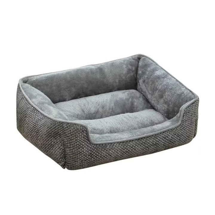 Wonder Dog cama rectangular chenille perros y gatos gris vista frontal