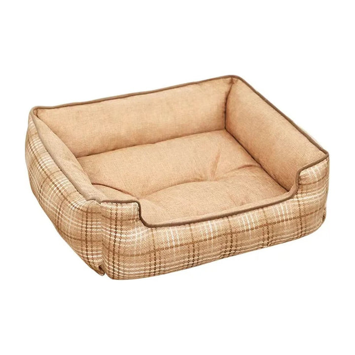 Wonder Dog cama rectangular chenille perros y gatos beige vista frontal
